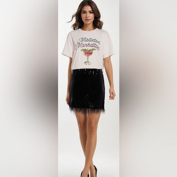 Wildfox Light Pink Mistletoe Manhattan Ryan Tee - Picture 9 of 11